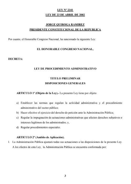 Ley Nº 2341 - Ley de procedimiento administrativo