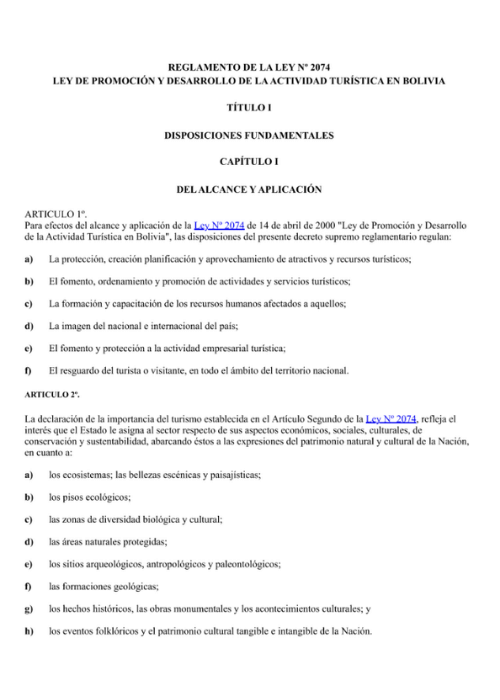 REGLAMENTO DE LA LEY N° 2074 